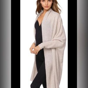 Subtle Luxury 100% Cocoon Shawl Cashmere Lightweight Oversize Cardigan S/M